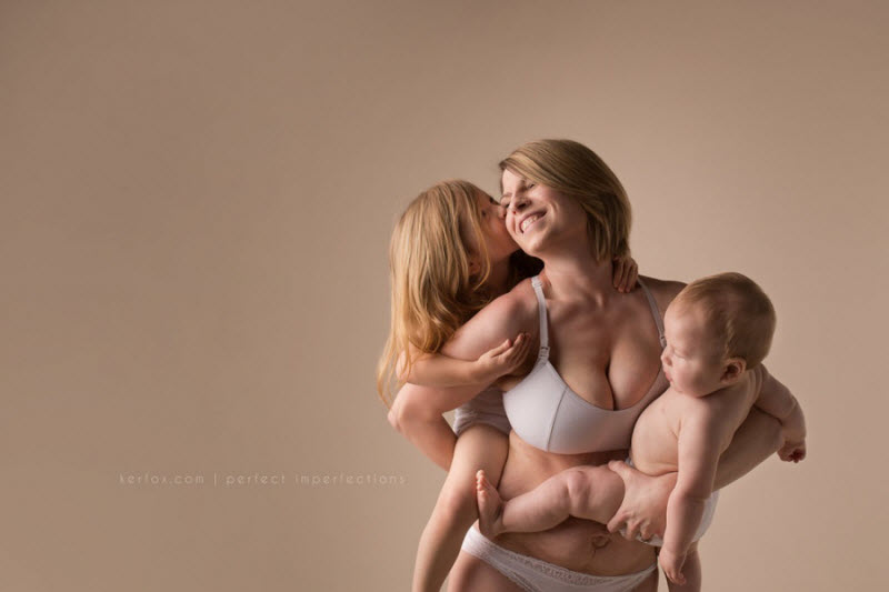 Идеальная красота материнства у женщин, с неидеальными телами