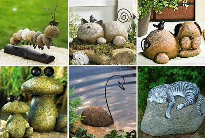 20 фантастических идей, для украшения сада камнями