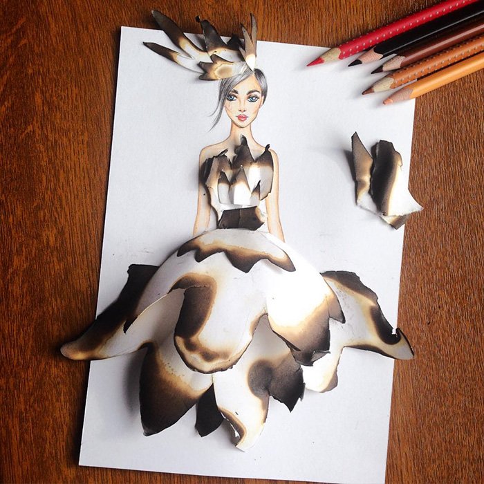 Модные силуэты из бумаги от фэшн-иллюстратора Эдгара Артиса