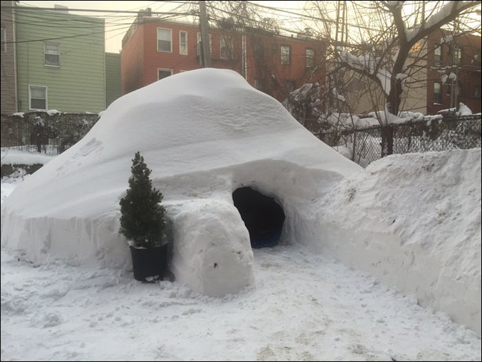 Житель Бруклина построил домик из снега и попытался сдать его в аренду