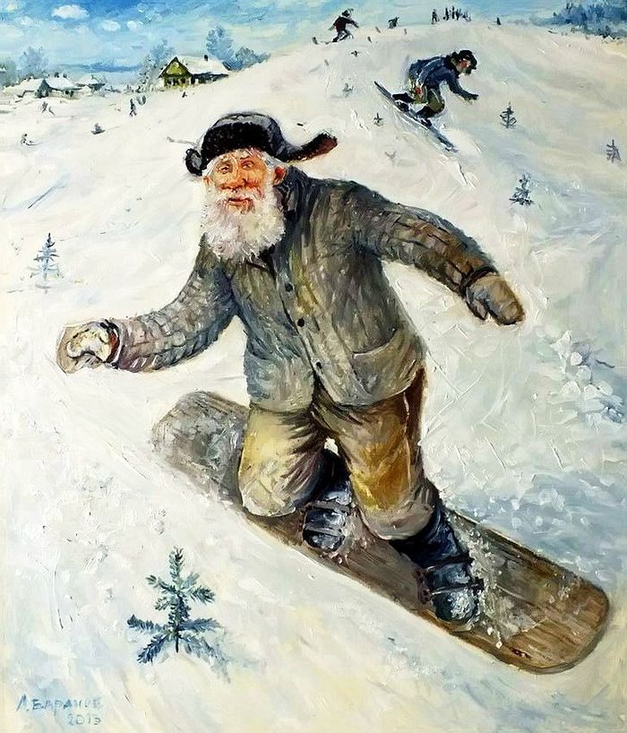 Зимой особенно хочется летать: картины Леонида Баранова