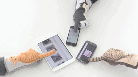 Перчатки для смартфонов с кошачьими хвостиками