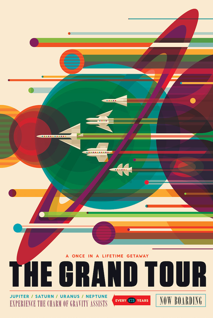 Ретро-плакаты от NASA, которые рекламируют туры на другие планеты