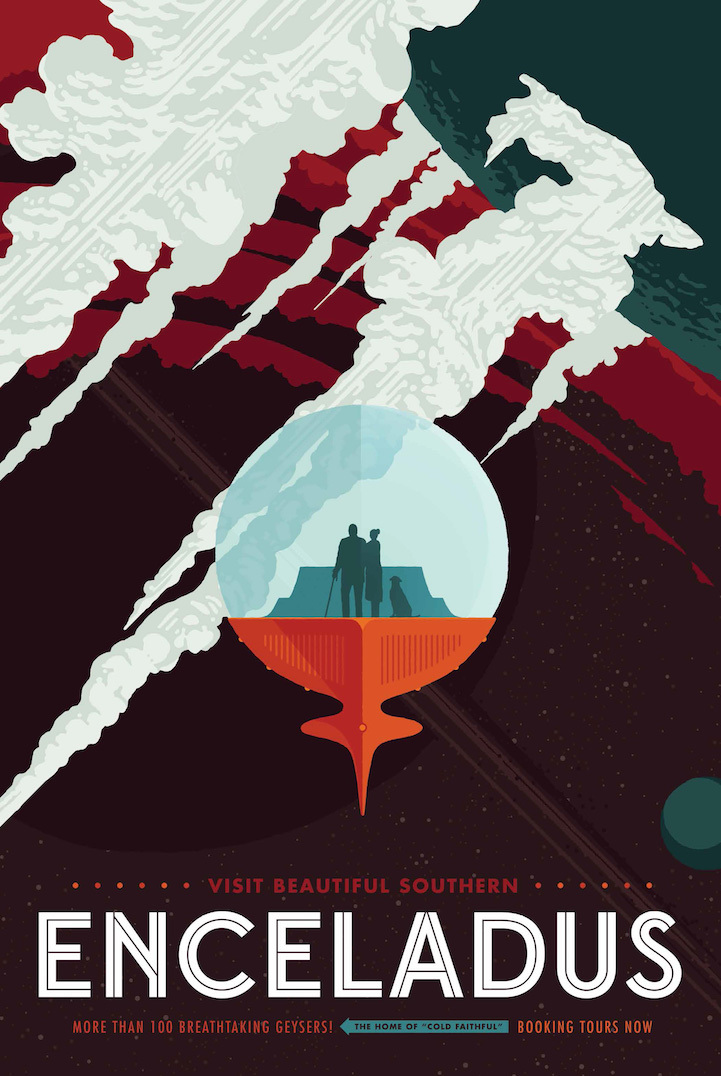 Ретро-плакаты от NASA, которые рекламируют туры на другие планеты