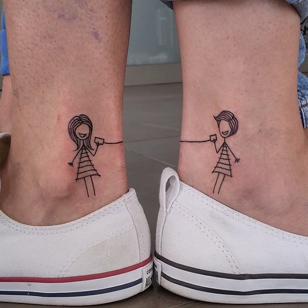 Парные татуировки для сестёр