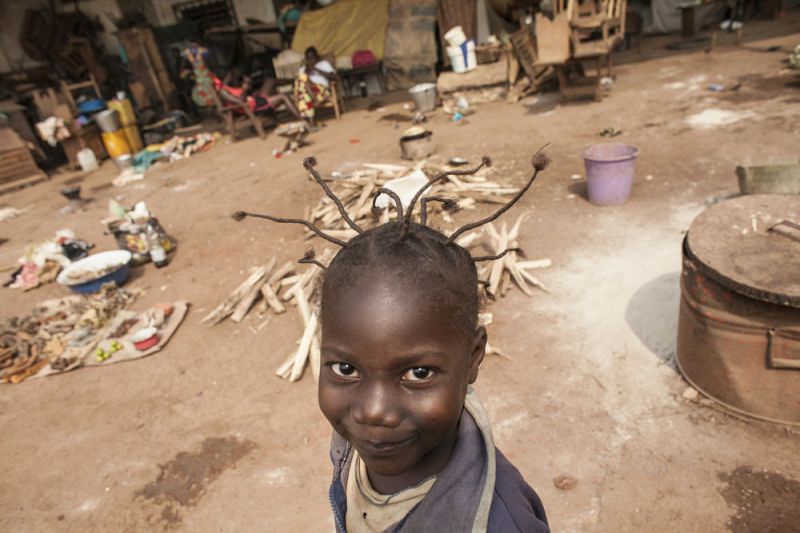 Лагерь для беженцев М'Poko в Центральноафриканской Республике