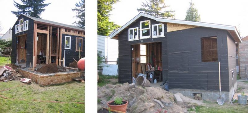 Девушка превратила старый гараж в уютный домик