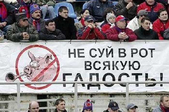 Забавные креативные плакаты от российских болельщиков
