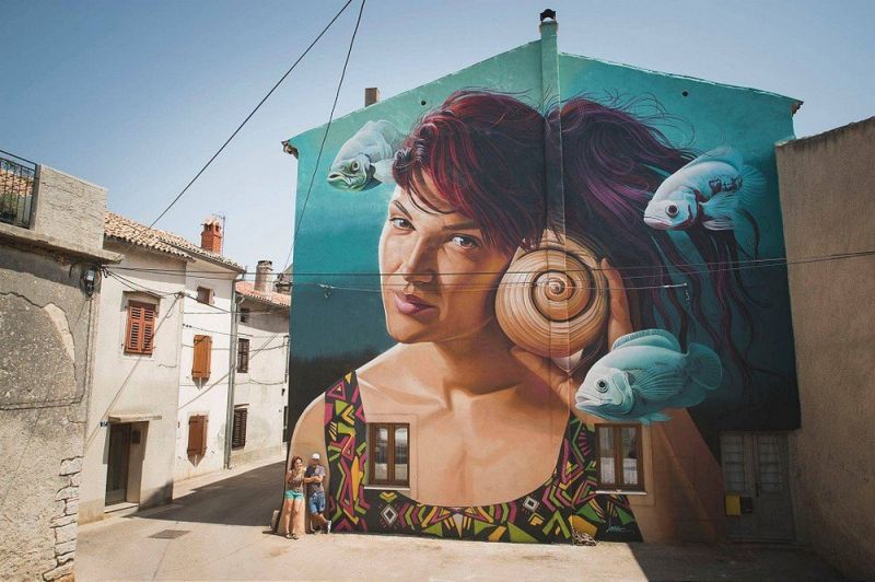 Стрит-арт от художника Lonac в Хорватии