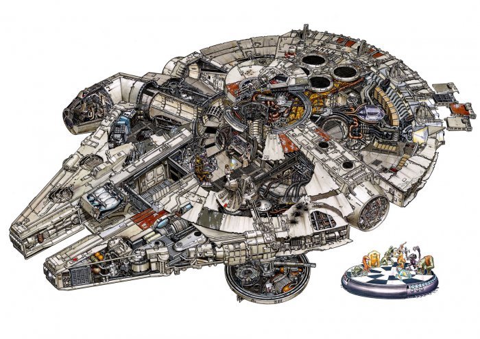 Детализованные иллюстрации транспортных средств из Звёздных войн