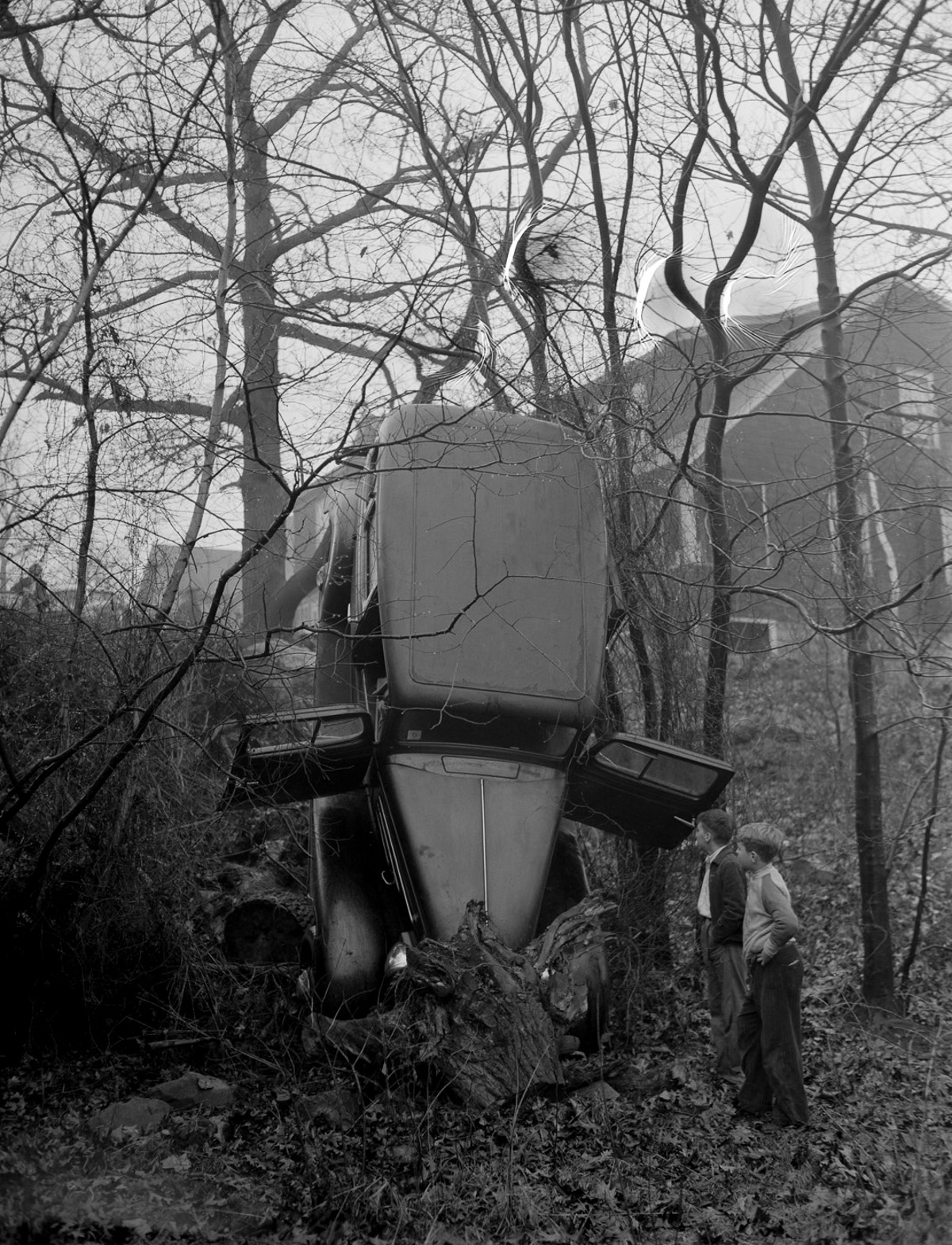 Автомобильные аварии Бостона в 1930-х годах от фотографа Лесли Джонса