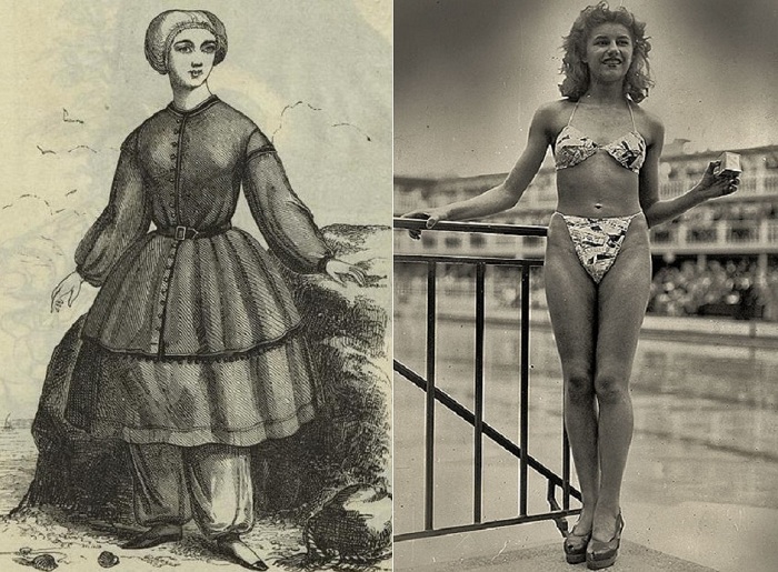 Эволюция купальника: от громоздких платьев до бикини
