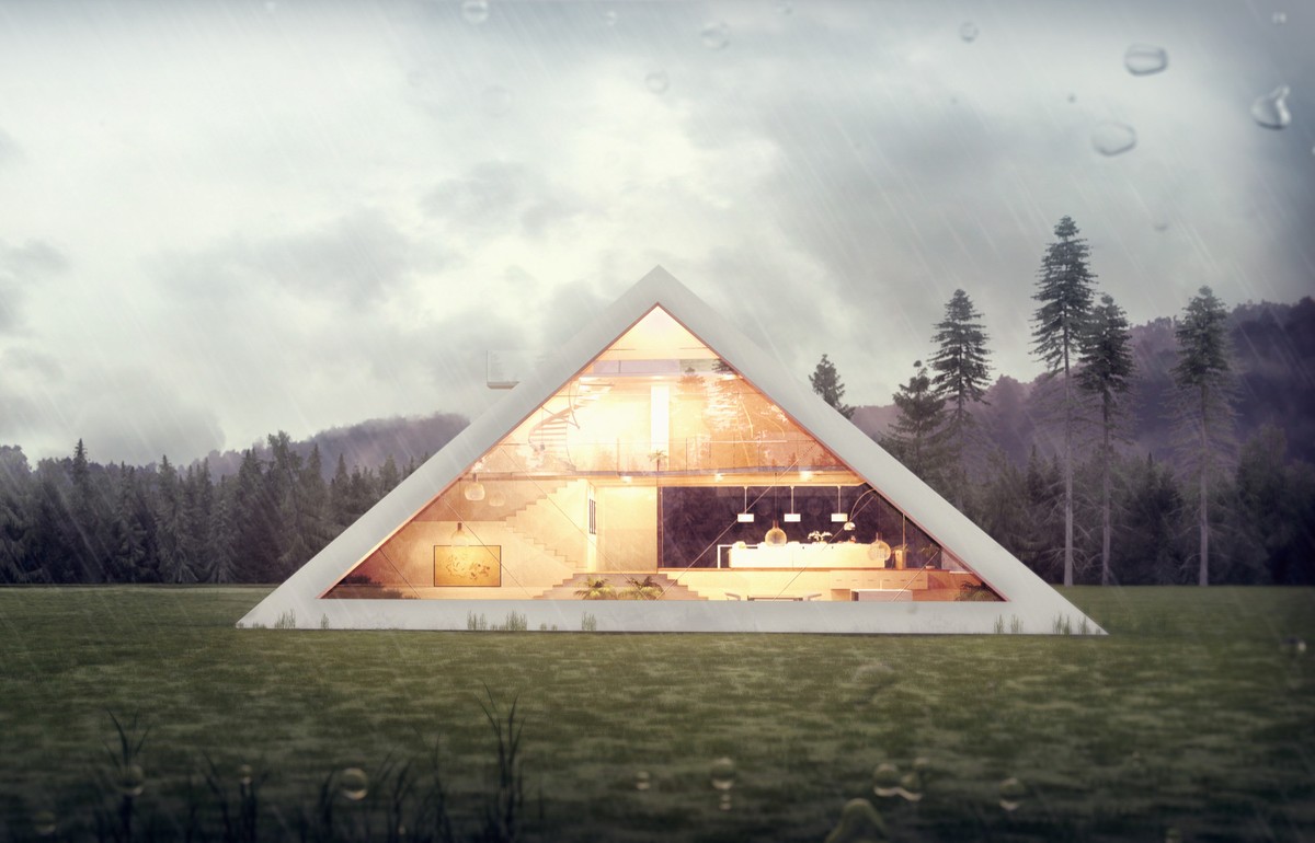 Футуристический концепт дома-пирамиды