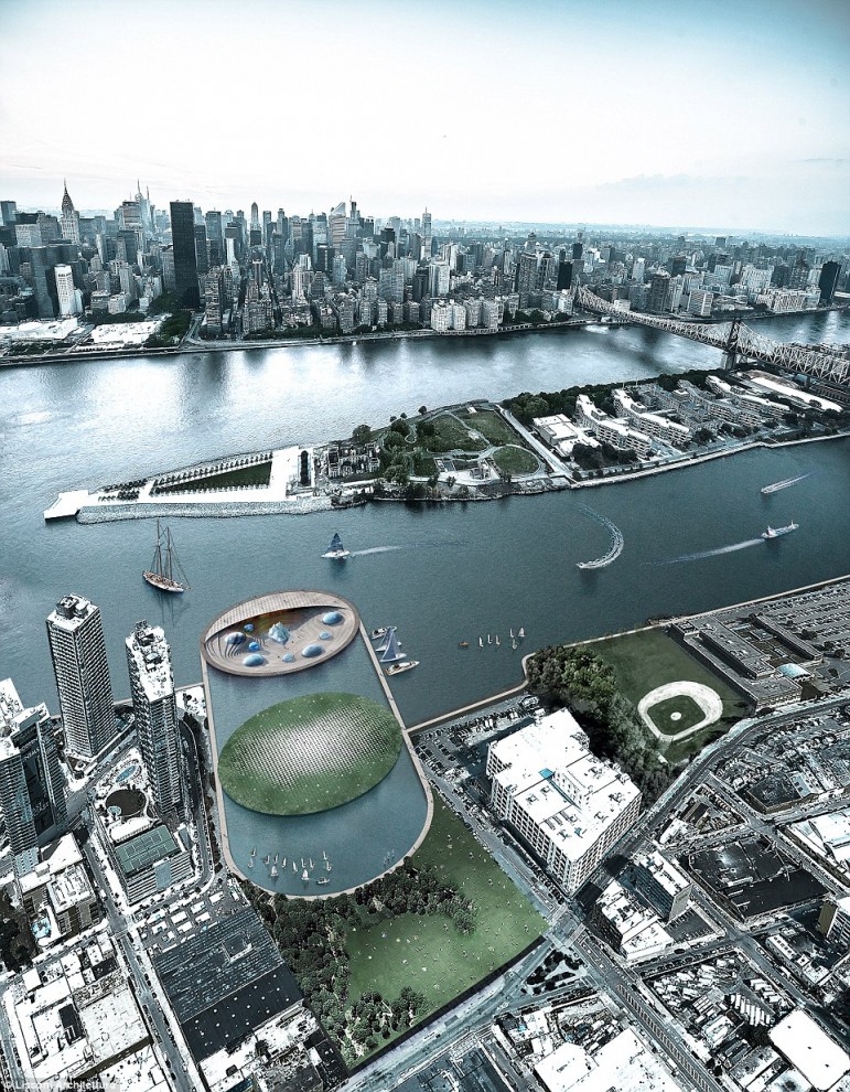 Проект аквариума будущего на реке Ист-Ривер в Нью-Йорке