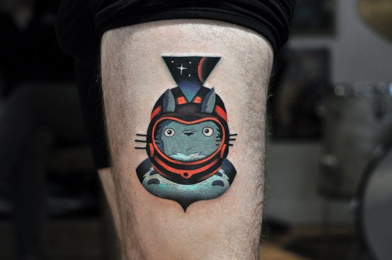 Татуировки для любителей котиков и космоса