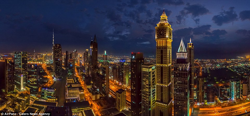 Панорамные ночные снимки крупных мегаполисов