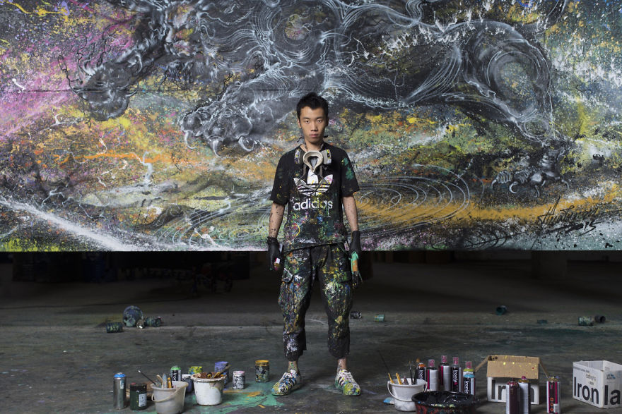 Смесь китайского искусства и граффити от Чена Йингжи