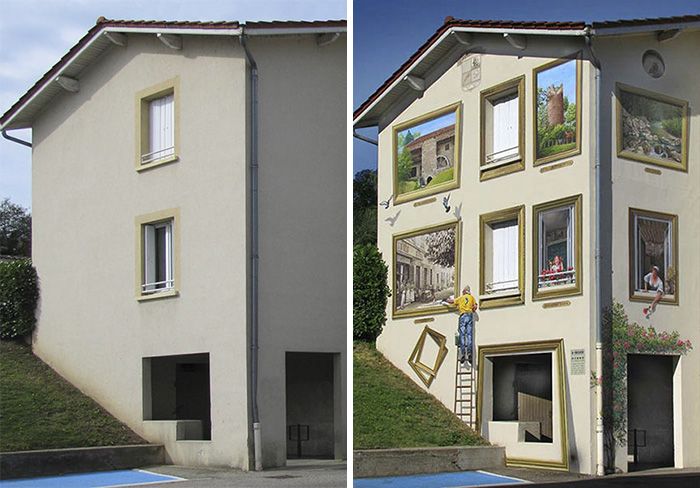 Французский художник превращает стены зданий в произведения искусства