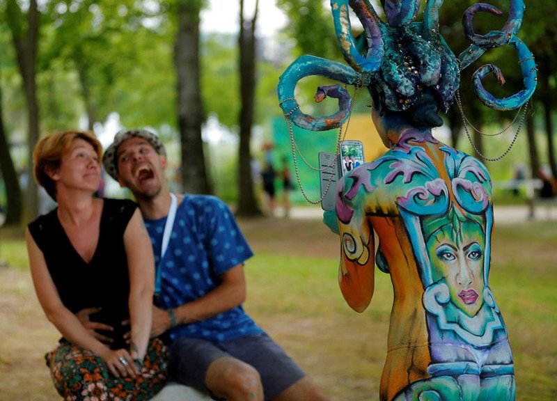 Живые картины на фестивале боди-арта в Австрии