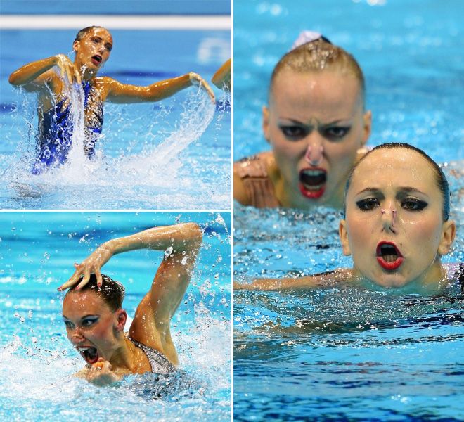 Синхронное плавание выглядит прекрасно, если не всматриваться в лица спортсменок