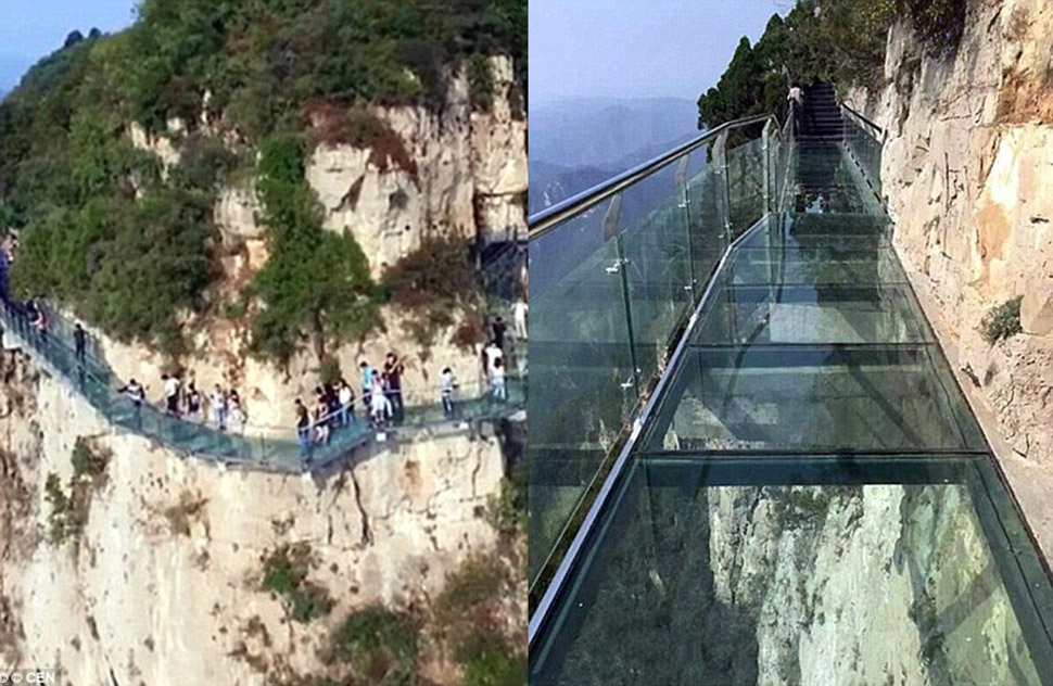 В Китае открыли новый стеклянный мост над бездной