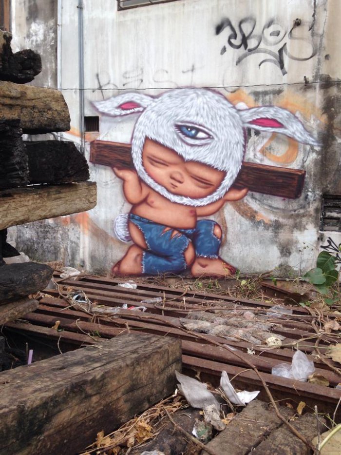 Уличные рисунки из Таиланда от Alex Face