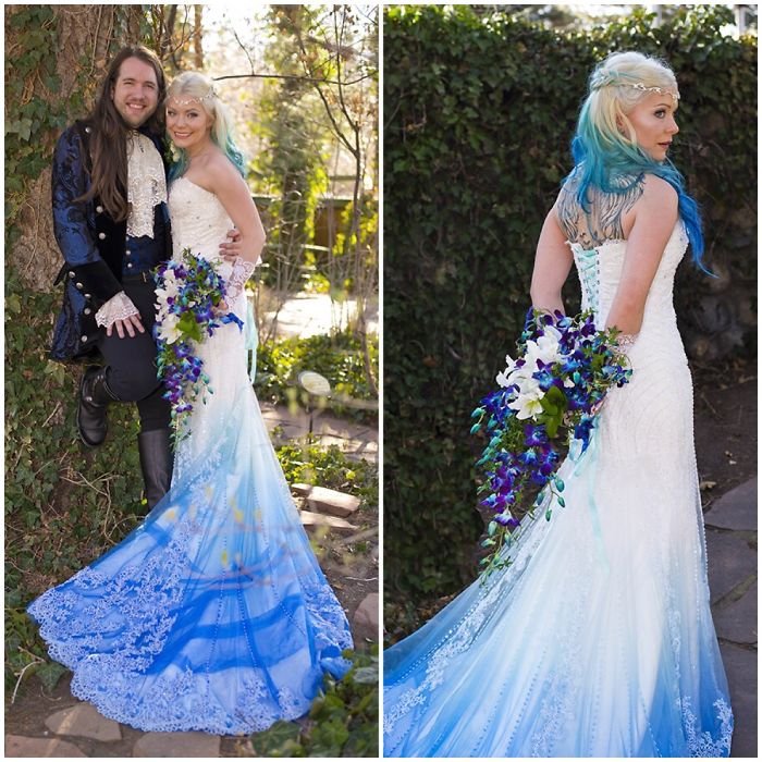 Свадебные платья с плавным цветовым переходом