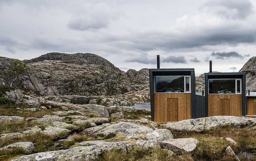 Домики для туристов в горах Норвегии