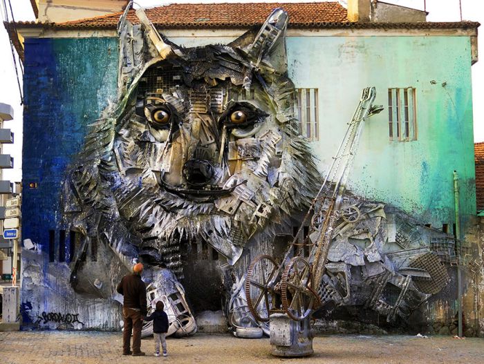 Скульптуры животных из мусора и хлама, напоминающие о загрязнении окружающей среды