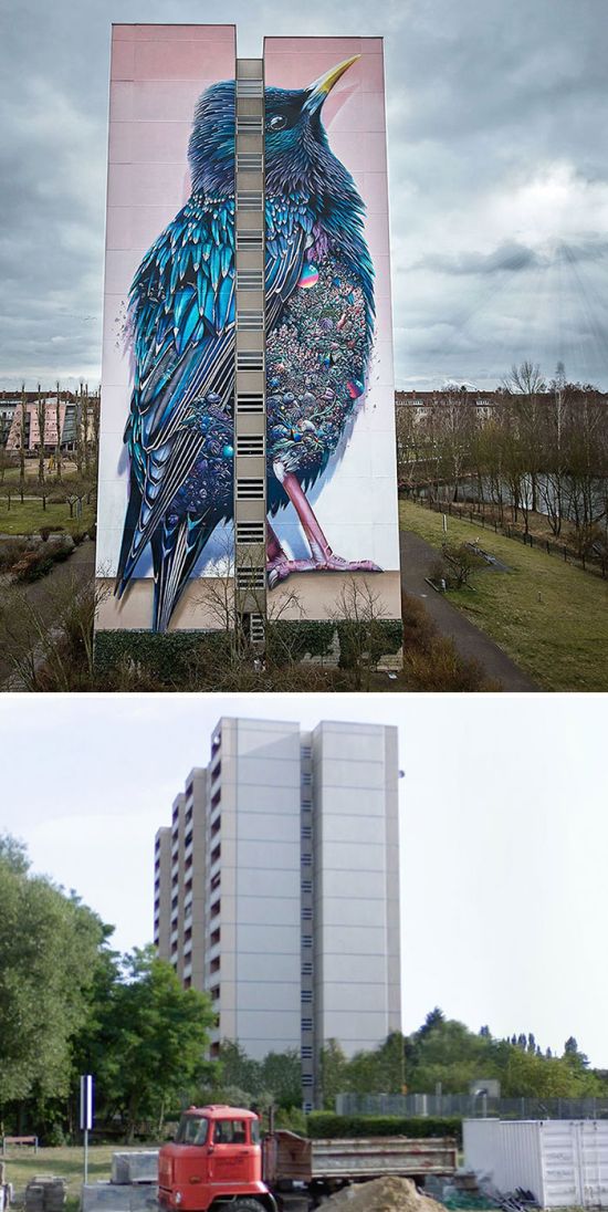 Уличные художники преображают здания: до и после