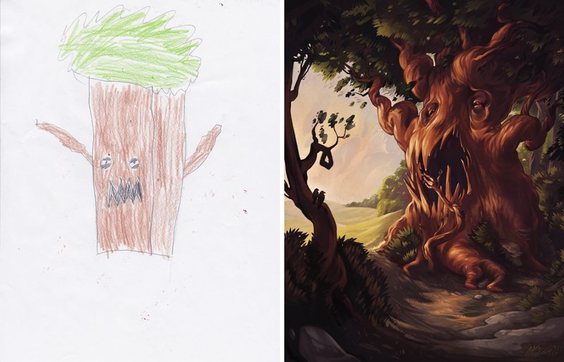 Детские рисунки монстров во взрослом исполнении