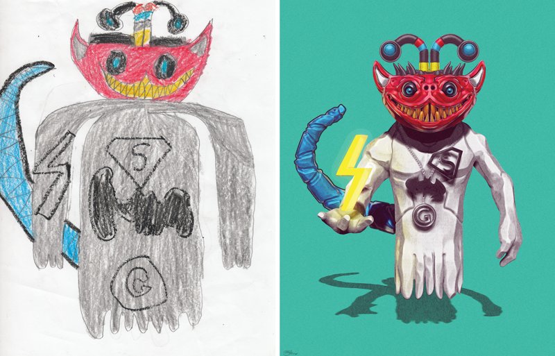Детские рисунки монстров во взрослом исполнении