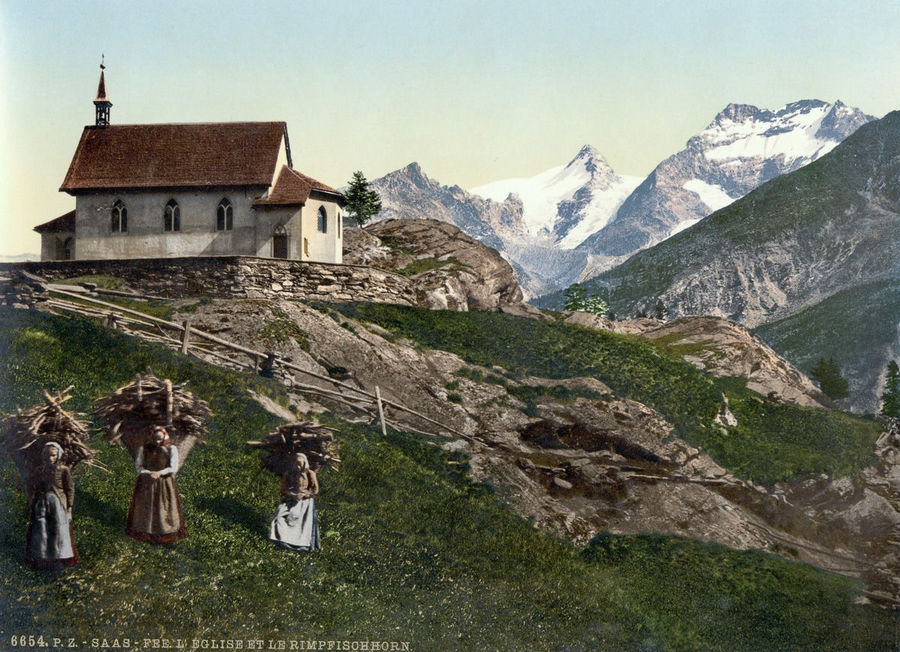 Швейцария на цветных открытках 1890 года