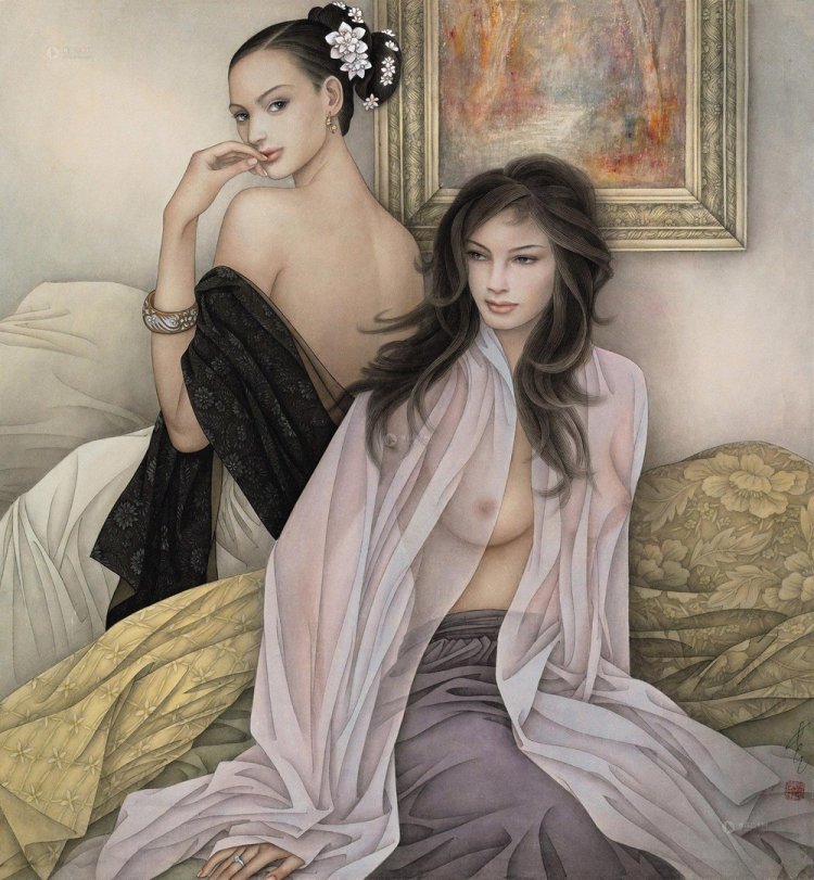 Девушки на картинах Feng Chang Jiang