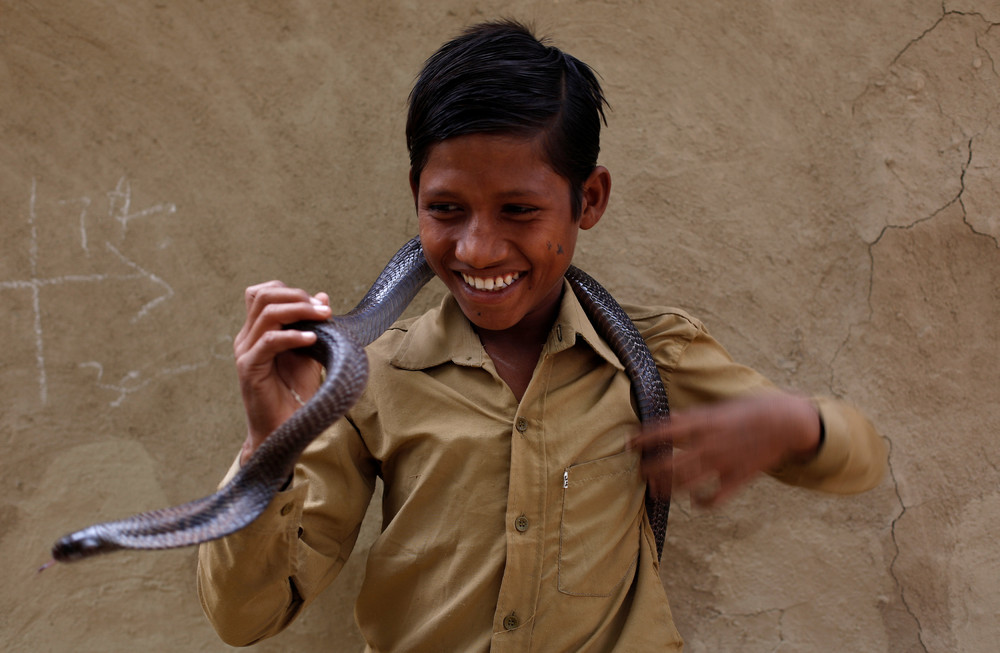 Деревня заклинателей змей в Индии