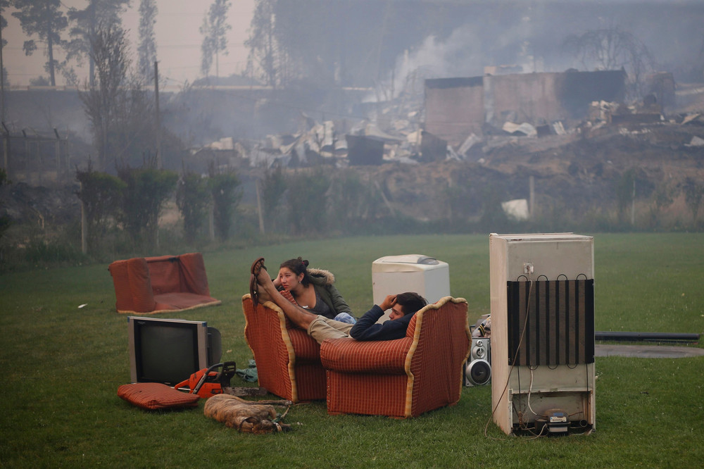 Масштабные лесные пожары в Чили