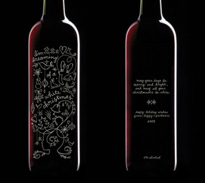 Креативные бутылки вина и этикетки
