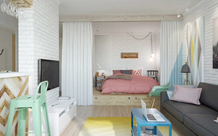 15 практичных идей, как правильно совместить спальню с гостиной