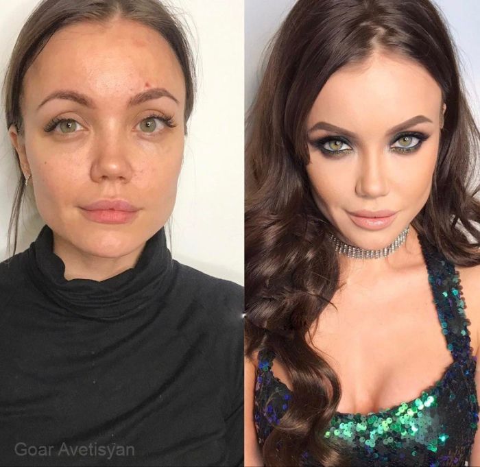 Магия макияжа: до и после