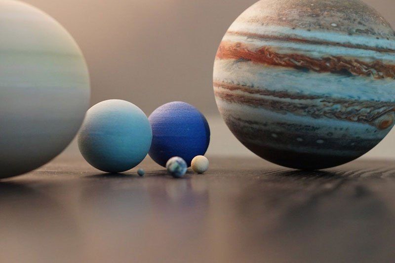 Карманная модель Солнечной системы в реальных пропорциях