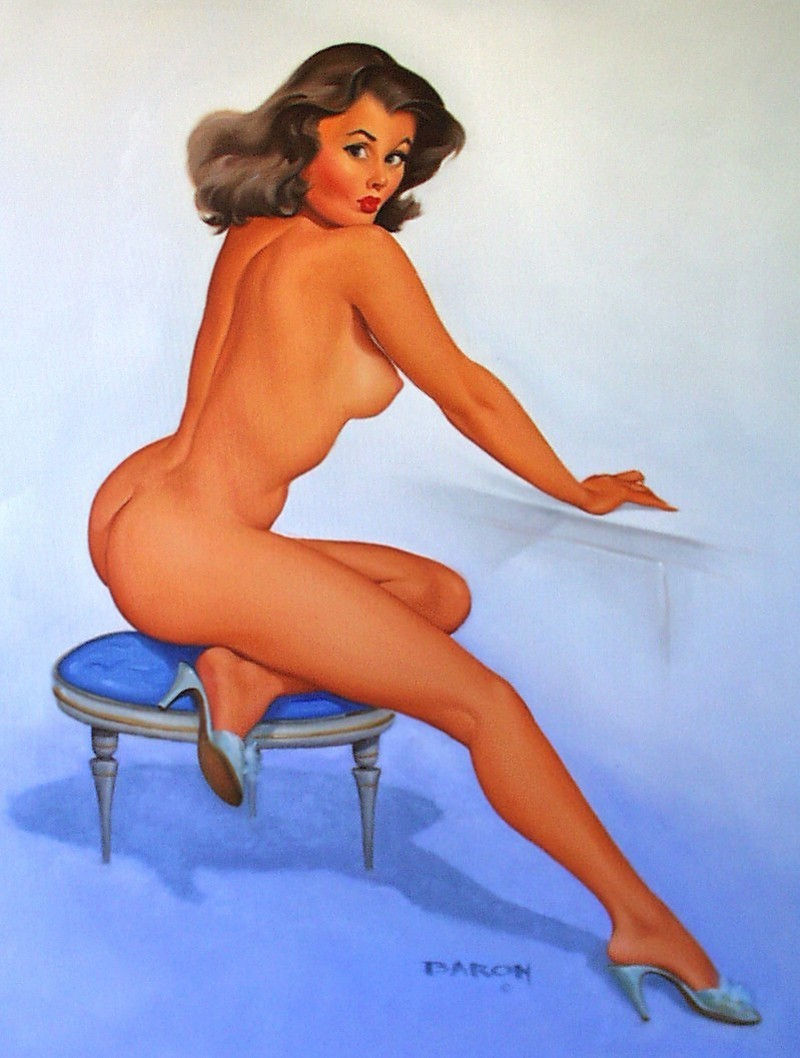 Vintage Nude Pinup Wood Print By Esoterica Art Agency