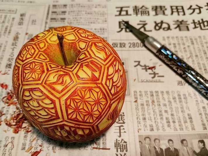 Вырезание по овощам и фруктам от японского мастера Гаку