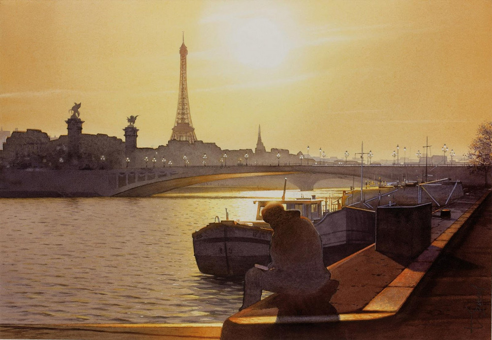 Париж на акварелях Тьерри Дюваля