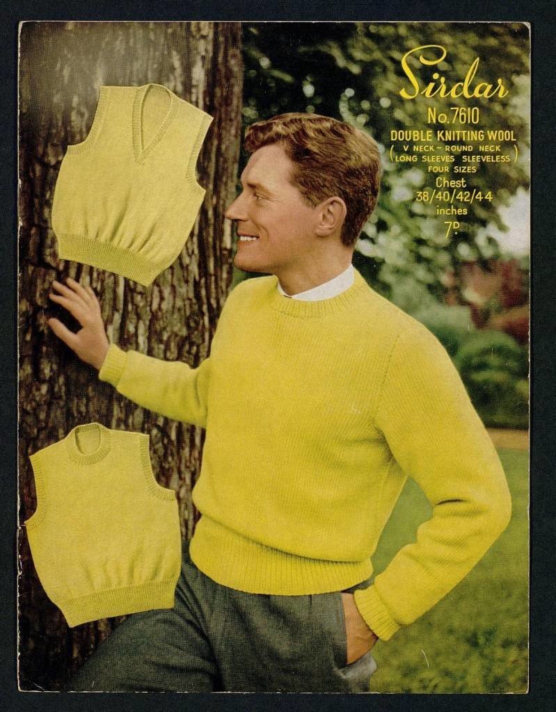 Винтажные журналы с мужчинами в вязаных одеждах
