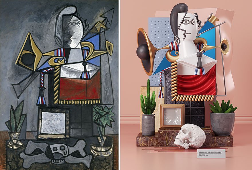 Картины Пабло Пикасо в виде скульптур