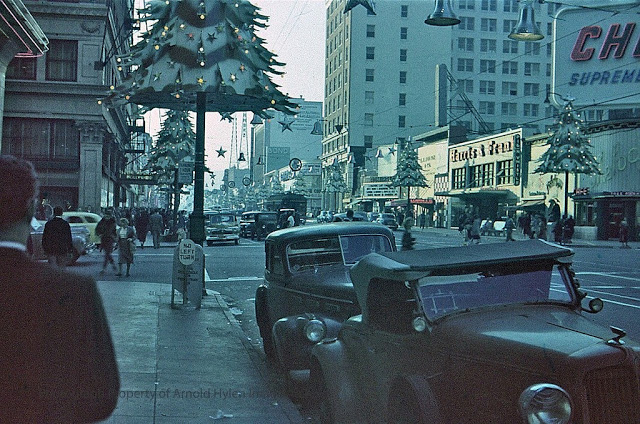Цветные фото мирного Лос-Анджелеса в годы Второй мировой и после