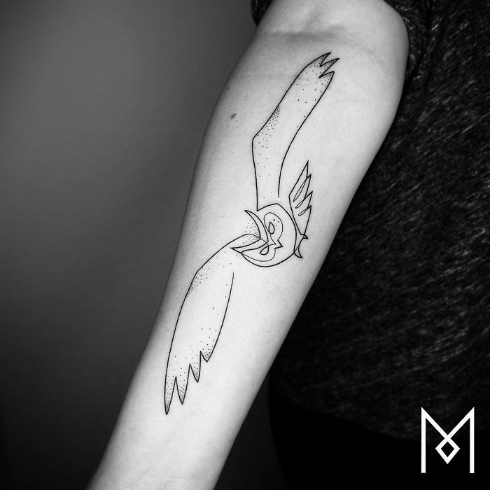 Невероятные татуировки из одной непрерывной линии
