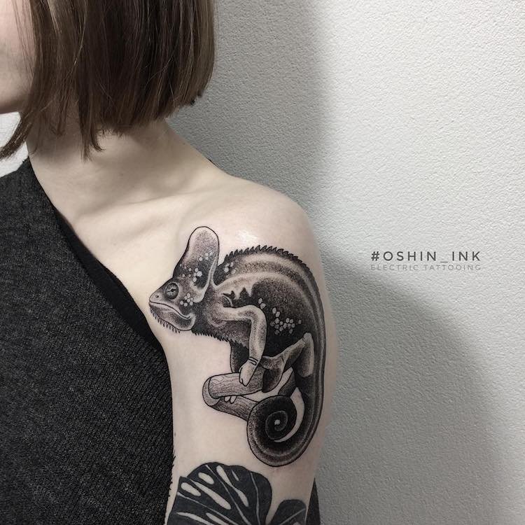 Татуировки от тату-мастера Oshin Timoshin, вдохновлённые природой