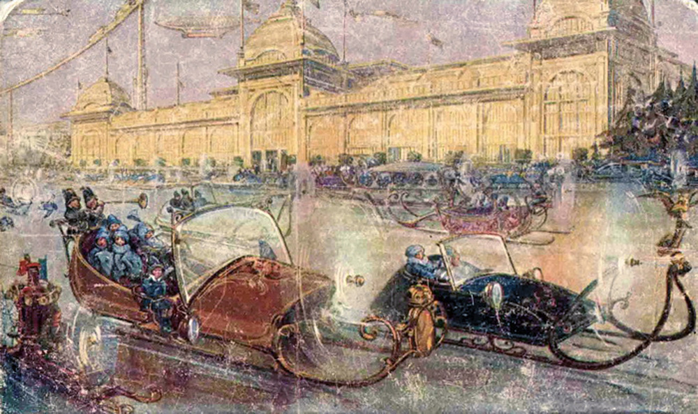 Как русские художники в 1914 году представляли Москву в 23-м веке
