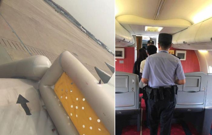 В Китае любопытная женщина открыла аварийный выход самолета
